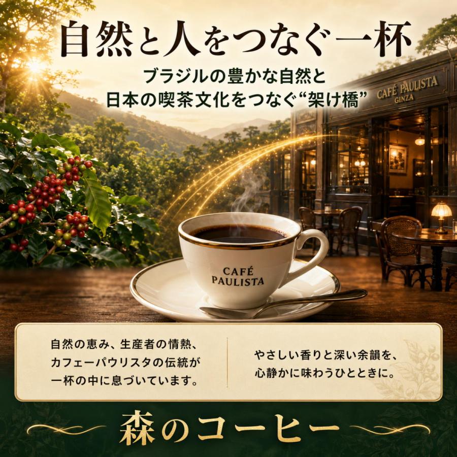 カフェーパウリスタ コーヒー 粉 6袋まとめ売り カフェーパウリスタ 森のコーヒー 豆 200g×6個 ブラジル産 日東珈琲