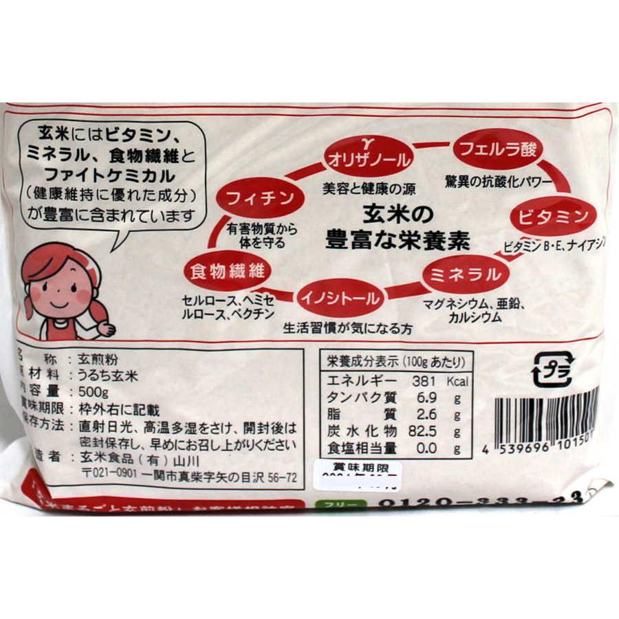 玄米粉 玄米まるごと玄煎粉 山川 北海道産 残留農薬ゼロ 焙煎 グルテン