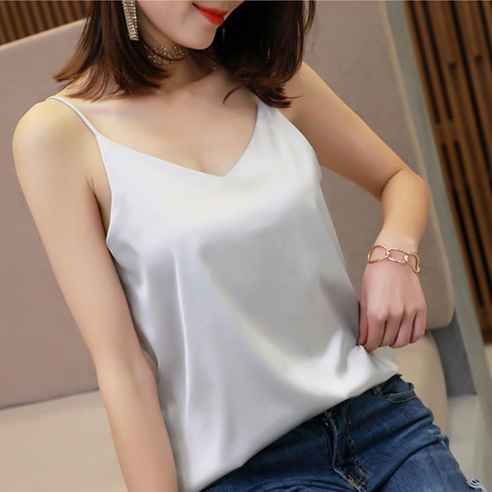 キャミソール レディース シフォンキャミソール トップス ノースリーブ インナー キャミトップス キャミ 重ね着 サテン風 夏 秋 ママコーデ コーデ 無地 Yt Bk 0121 Kisskirt 通販 Yahoo ショッピング