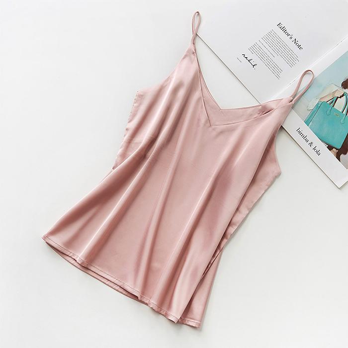 キャミソール レディース シフォンキャミソール トップス ノースリーブ インナー キャミトップス キャミ 重ね着 サテン風 夏 秋 ママコーデ コーデ 無地 Yt Bk 0121 Kisskirt 通販 Yahoo ショッピング