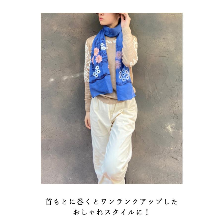 母の日 ギフト ラッピング無料 ガーゼストール レディース 手洗いできる やわらか ガーゼ Uvカット 春夏 大判ストール 薄手 吸水速乾 花柄総刺繍 ストール Kml Kiss My Life 通販 Yahoo ショッピング