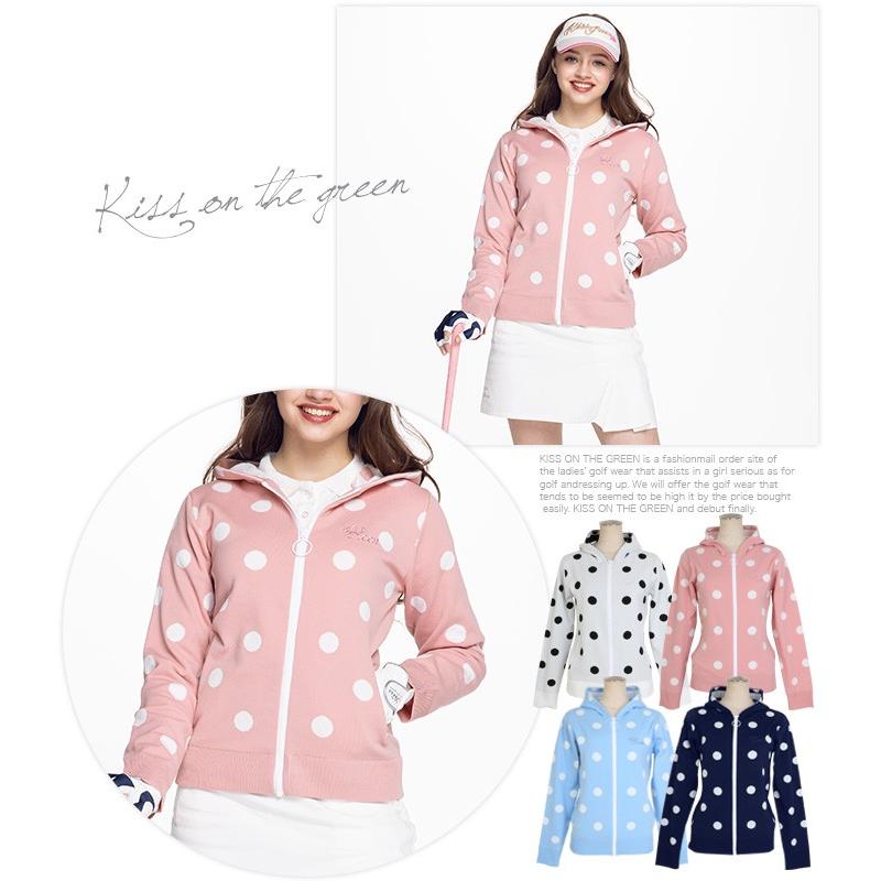 ゴルフウェア レディース ゴルフ ニット パーカー ドット柄軽量ニットパーカー 着心地快適 季節の変わり目に重宝 カジュアル コーデ ドット 柄 ポップ M L 95 キスオンザグリーン 通販 Yahoo ショッピング