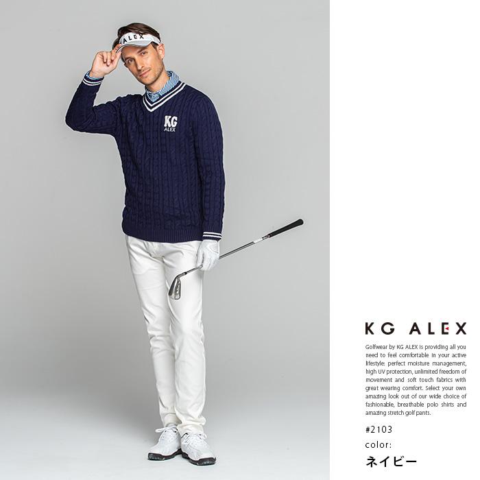 ゴルフ ニット セーター ゴルフウェア メンズ おしゃれ セーター 定番 無地 サガラ刺繍入りケーブル編みニットセーター Kg Alex おしゃれ 定番 シンプル 2103 キスオンザグリーン 通販 Yahoo ショッピング