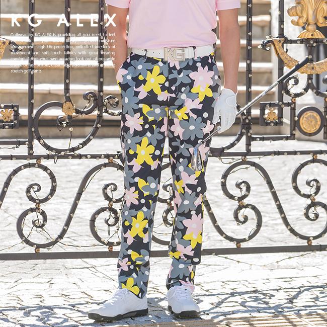 Kg Alex フラワープリントアジャスター付きストレートパンツ ゴルフウェア メンズ 春夏用 全3色 M Xl ゴルフウェア メンズ ロング パンツ ペアルック キスオンザグリーン 通販 Yahoo ショッピング