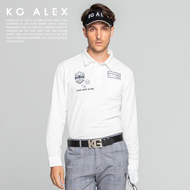 ゴルフ ポロシャツ トップス ゴルフウェア メンズ おしゃれ ポロ シャツ 長袖 定番 無地 ゴルフモチーフロゴ刺繍入り長袖鹿の子ポロシャツ Kg Alex おしゃれ 4049 キスオンザグリーン 通販 Yahoo ショッピング