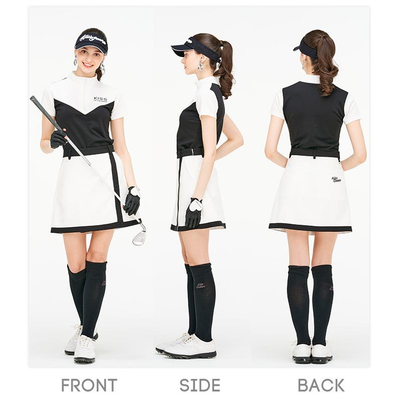 PXG レディース オシャレインナー付きスカート 白黒　新品未使用 KISS ON THE GREEN（キスオンザグリーン） ゴルフウェア レディース