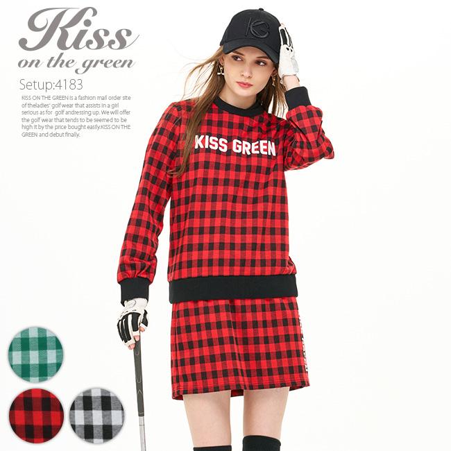 KISS ON THE GREEN（キスオンザグリーン） ロゴ入りギンガムチェック柄