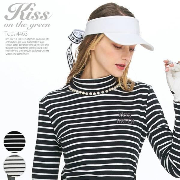 キスオンザグリーン ボーダーセットアップ サイズ3　ゴルフウェア KISS ON THE GREEN（キスオンザグリーン） ゴルフウェア レディース