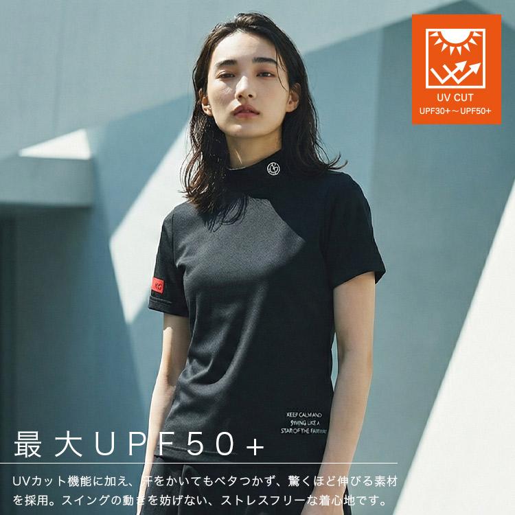 今季新作セール20％OFF】ゴルフウェア レディース モックネック 半袖