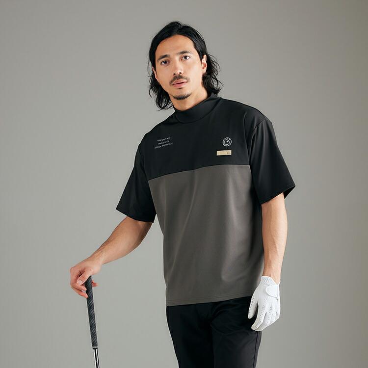 今季新作セール45％OFF】ゴルフウェア メンズ 配色モックネック