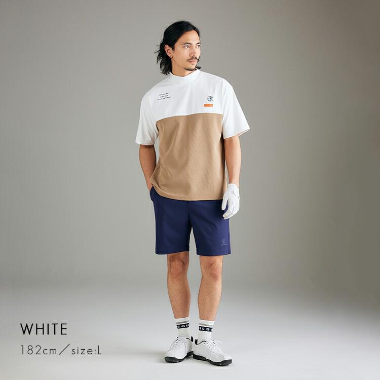 今季新作セール45％OFF】ゴルフウェア メンズ 配色モックネック