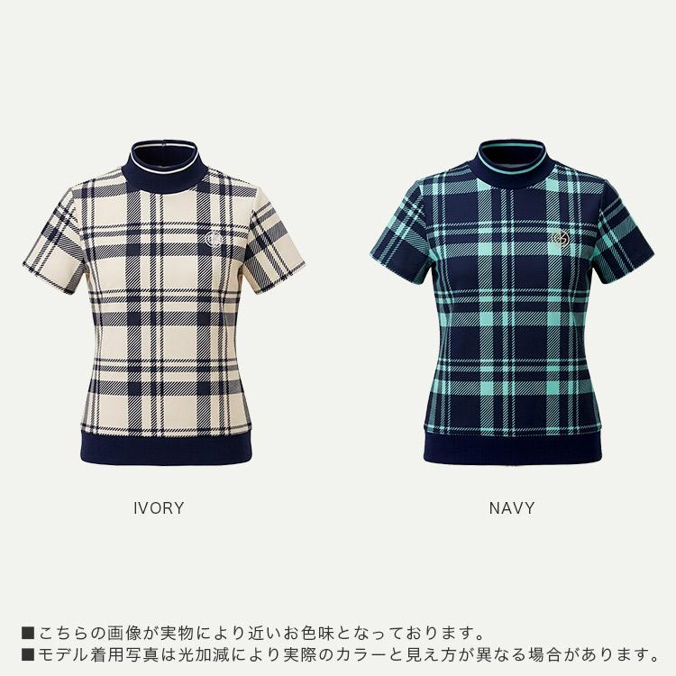 新作/送料無料】ゴルフウェア レディース モックネック 半袖 トップス