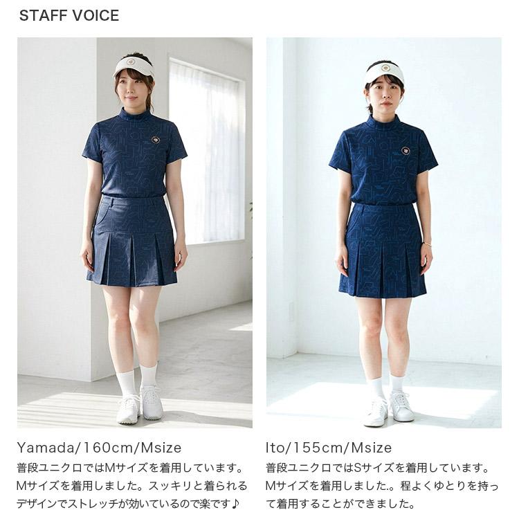 ゴルフウェア レディース ゴルフプリント セットアップ モックネック