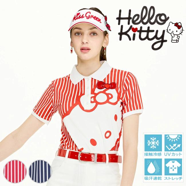 限定Hello Kittyコラボ★キティちゃんプリントポロシャツ ゴルフ ウェア レディース 女性用