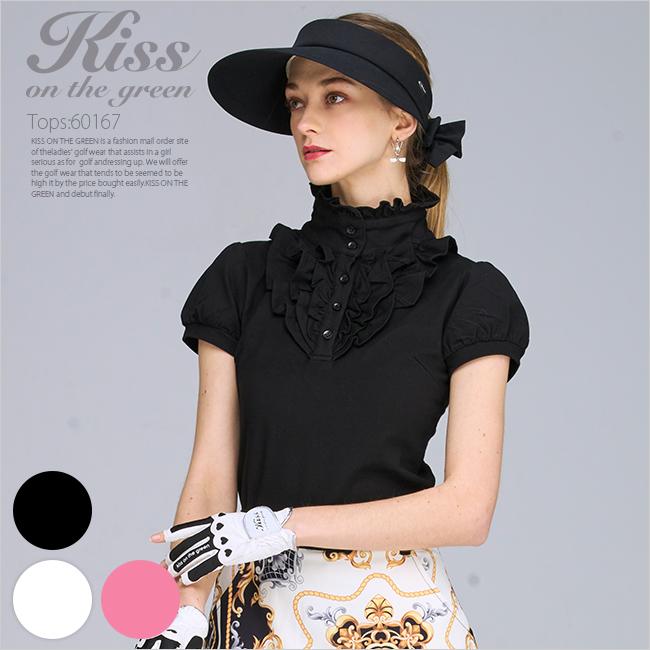 キスオンザグリーン フリル付き黒ゴルフワンピース キスオンザグリーン フリル付き黒ゴルフワンピース