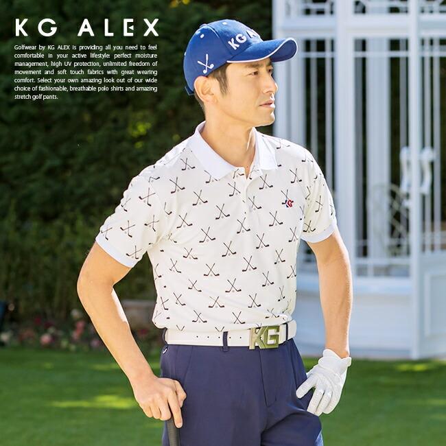 ゴルフウェア メンズ KG-ALEX ゴルフクラブ柄半袖ポロシャツ ゴルフウェア メンズ 春夏用 全3色 M-XL :60292:キスオンザグリーン  通販 