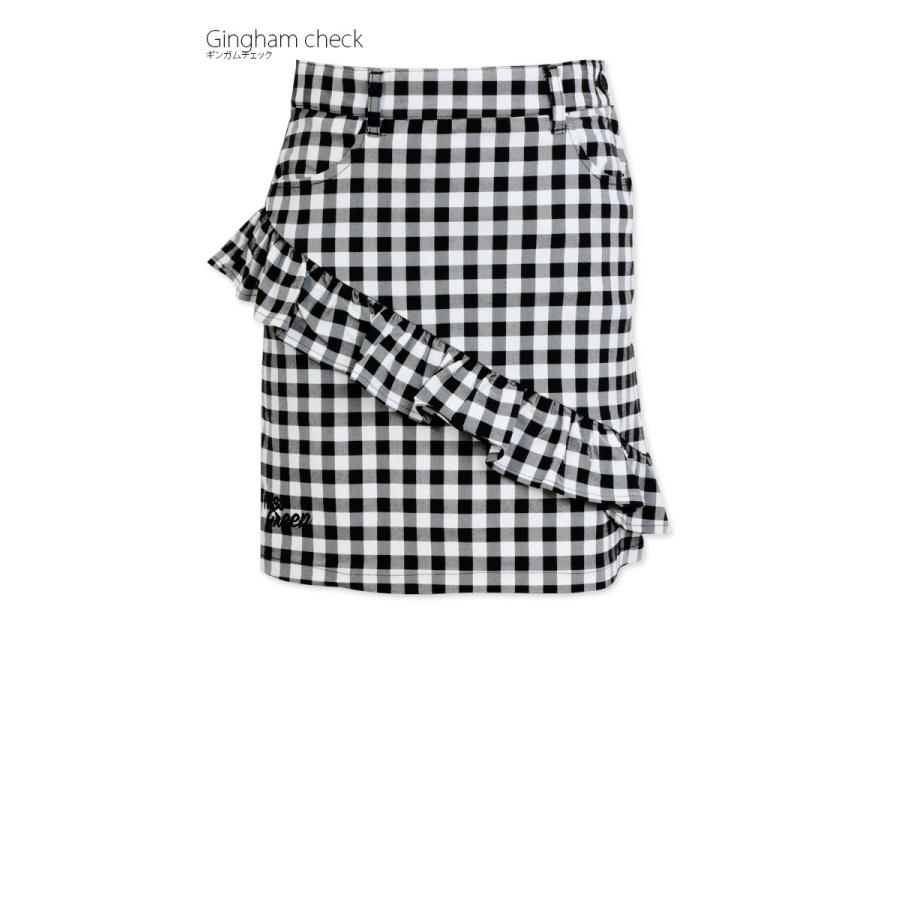 コルウィン】スカート 17サイズ チェック柄 黒x白 ゴルフウェア 4L
