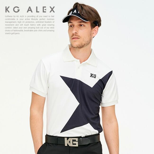 ゴルフ ポロ シャツ ゴルフウェア ゴルフポロシャツ 半袖 メンズ ポロシャツ 星柄 星柄モノトーン半袖ポロシャツ 吸水速乾 Uv加工 接触冷感 キスオンザグリーン 通販 Yahoo ショッピング