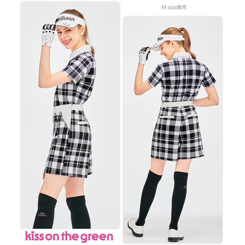 KISS ON THE GREEN（キスオンザグリーン） モノトーンチェック柄半袖