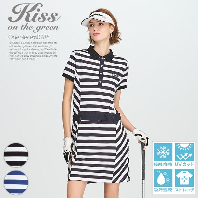 上品 ゴルフ ワンピース 半袖 ボーダー 柄 ワンピ ボーダー柄半袖鹿の子ワンピース ウエストシェイプ 吸水速乾 着心地 鹿の子 ゴルフウェア Heartlandgolfpark Com