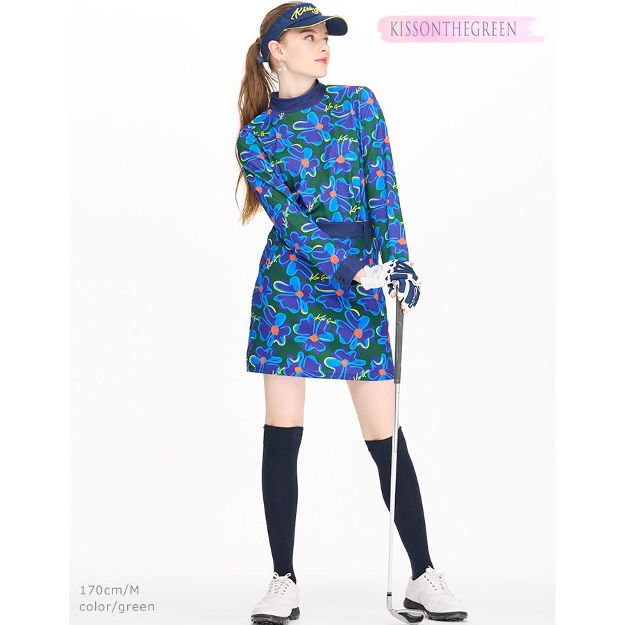 キスオンザグリーン　セットアップ　レディース　ゴルフウェア　上下　L　花柄　美品 KISS ON THE GREEN（キスオンザグリーン） ゴルフウェア レディース