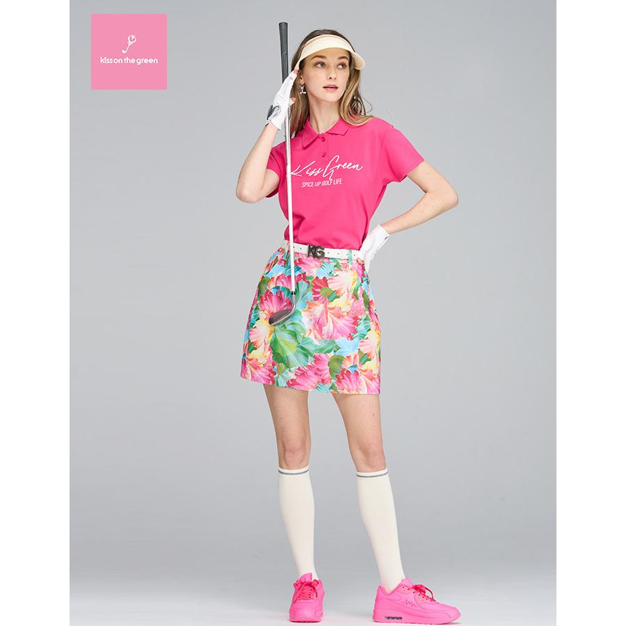 ゴルフウェア レディース スカート 柄 フラワープリント台形スカート 鮮やかなフワラー柄プリントがグリーンに映えそうなスカート インナーパンツ一体型｜kissonthegreen｜16