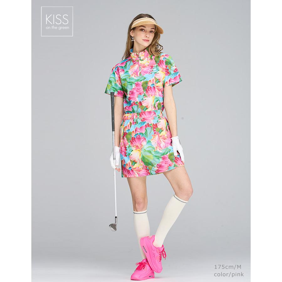 ゴルフウェア レディース スカート 柄 フラワープリント台形スカート 鮮やかなフワラー柄プリントがグリーンに映えそうなスカート インナーパンツ一体型｜kissonthegreen｜08