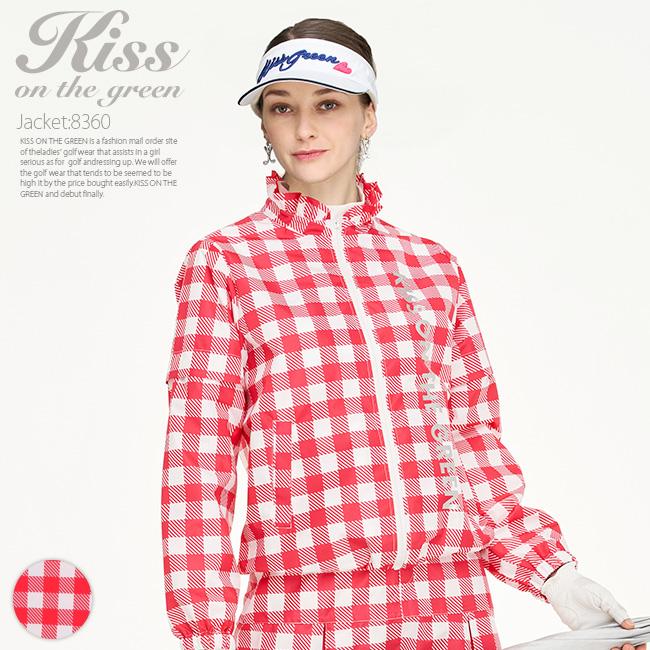 KISS ON THE GREEN 新改良 より軽くソフトに！チェック柄レインウェア 