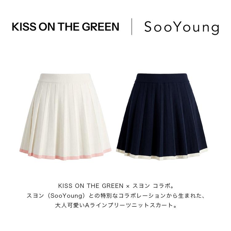 KISS ON THE GREEN | SOOYOUNGコラボ】ALine Pleated Knit Skirt
