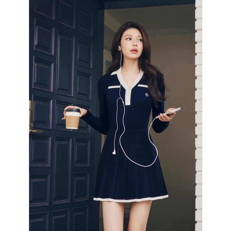 KISS ON THE GREEN | SOOYOUNGコラボ】ALine Pleated Knit Skirt
