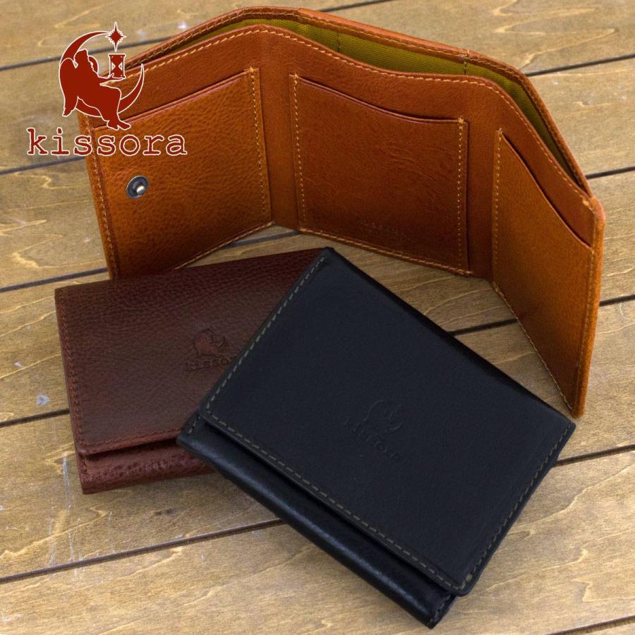 三つ折り財布 本革 Kissora キソラ Kivp 009 ナッパcb 財布 日本製 イタリアンレザー レザー レディース メンズ ユニセックス Kissora Paypayモール店 通販 Paypayモール