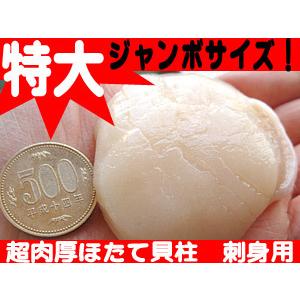 特大ジャンボサイズ 超肉厚 ほたて貝柱 (大玉L〜2Lサイズ) 刺身用1kg（500g×2袋）北海道産帆立！超肉厚ホタテ 送料無料の画像