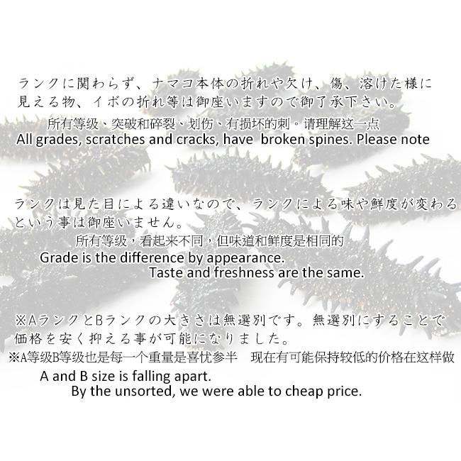 乾燥ナマコ B級品 500g (Bランク) 北海道産乾燥なまこ 金ん子 (中華