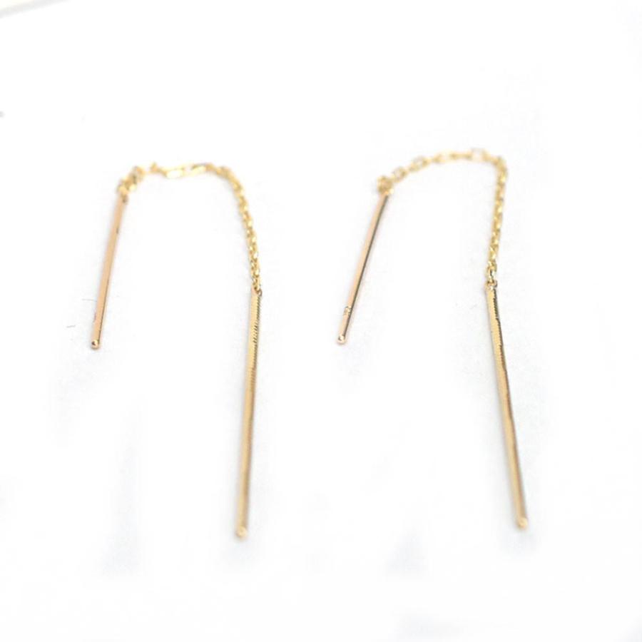 揺れるロングピアス K10 アメリカンピアス : パール ジュエリー KISYA