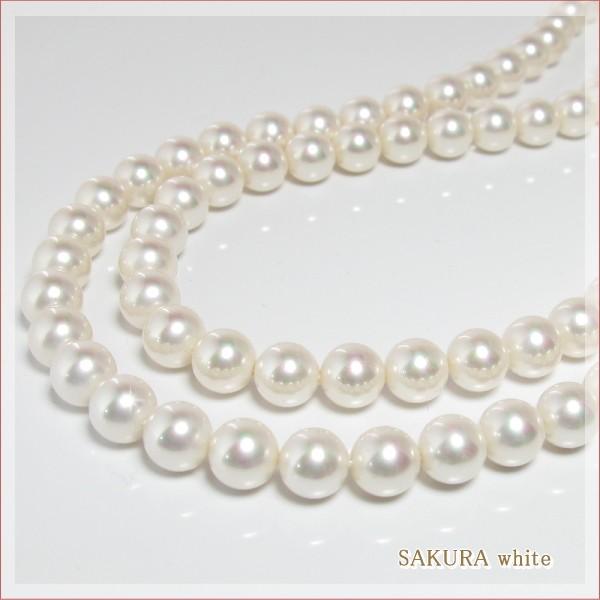 本貝ロングパールネックレス ピアス（イヤリング）セット 8mm珠 120cm 