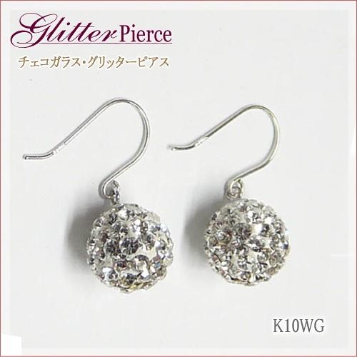 チェコガラス グリッターフックピアス Pierce : パール ジュエリー