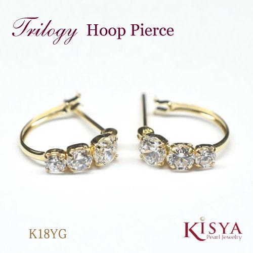 フープピアス トリロジー K18 送料無料 Pierce : パール ジュエリー