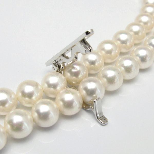 ショートナー　パール　14K WG 美品 パールネックレスを2連にして固定するショートナー : パール