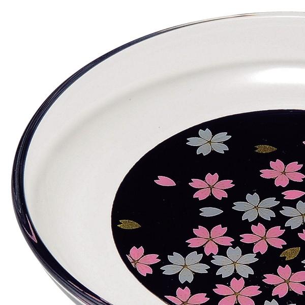 丸小皿 蒔絵 桜 黒 単品 日本製 おしゃれ かわいい 食器 ギフト