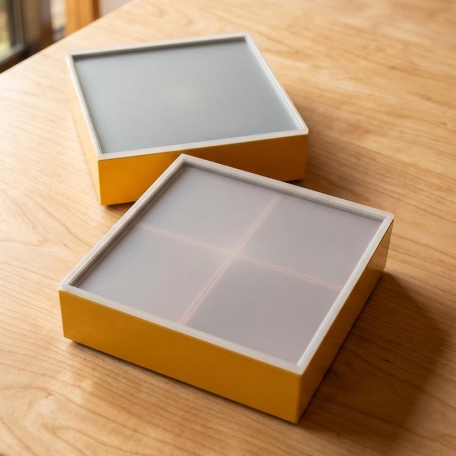 重箱 2段 仕切り4個・シール蓋付 北欧 ノルディック オレンジ かわいい