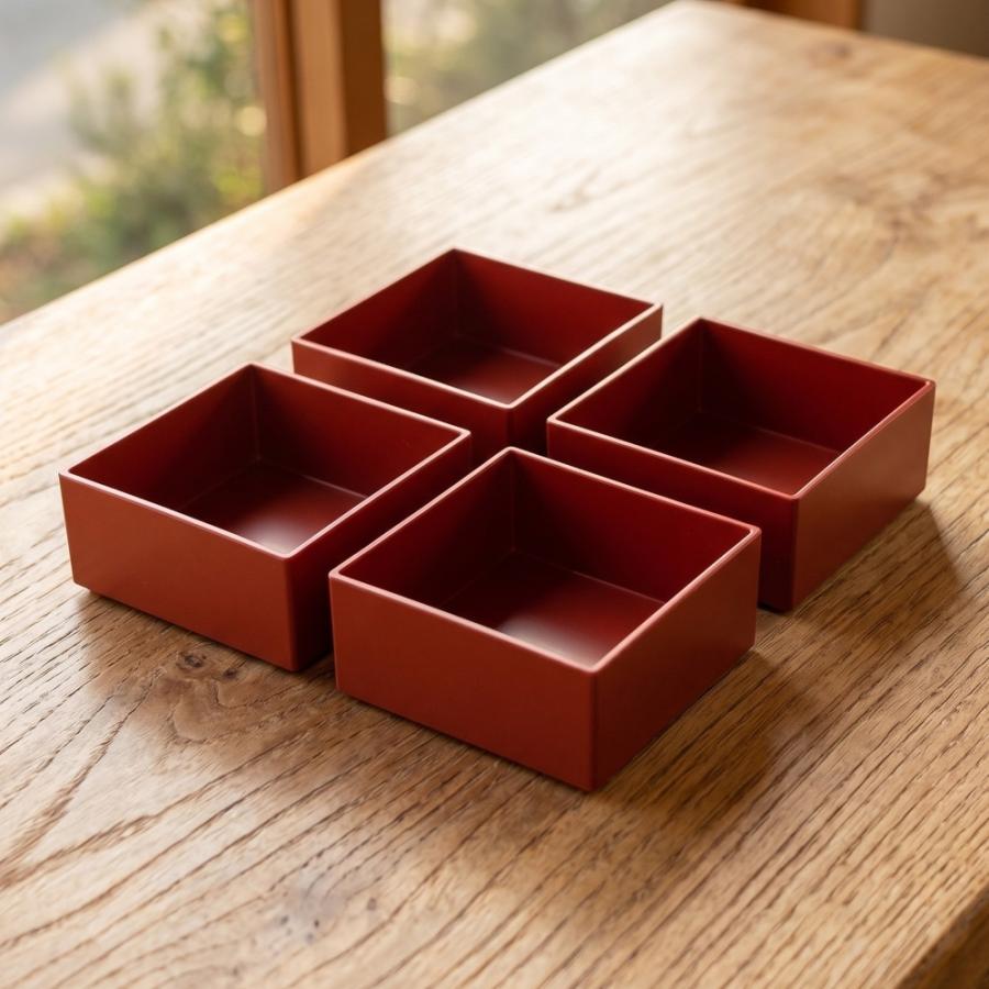 重箱 2段 仕切り4個・シール蓋付 北欧 ノルディック オレンジ かわいい