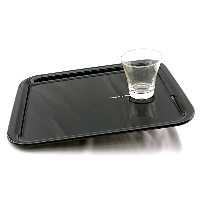 お盆 トレー 滑らない 長手盆 黒 ブラック ボーノ 43cm 滑り止め