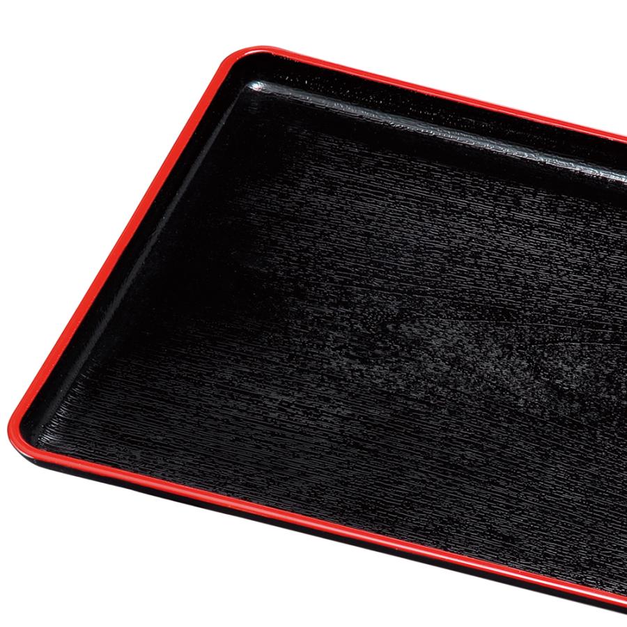 お盆 トレー すべらない サービストレー 黒 渕朱 36cm 滑らない 滑り