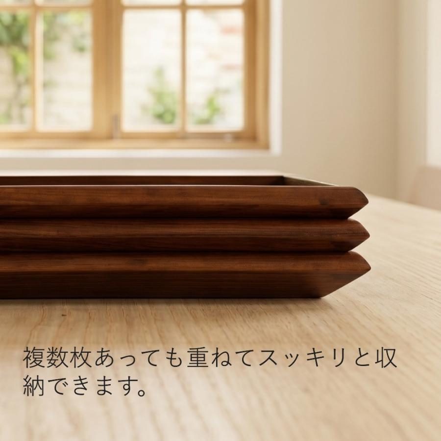 お盆 トレー 木製 長角盆 漆塗り 39cm おしゃれ 可愛い カフェ おぼん