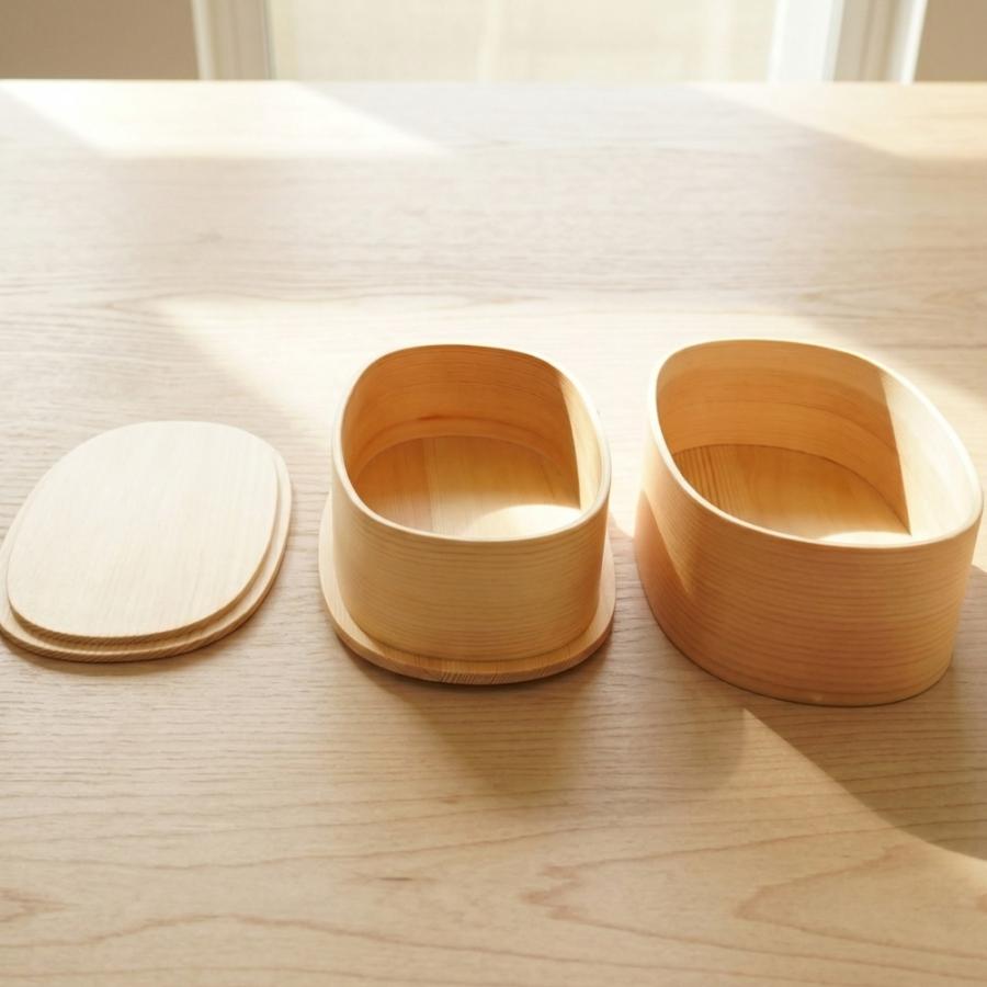 曲げわっぱ 弁当箱 匠 2段 ナチュラル バンド付 1030ml 入れ子式 木製