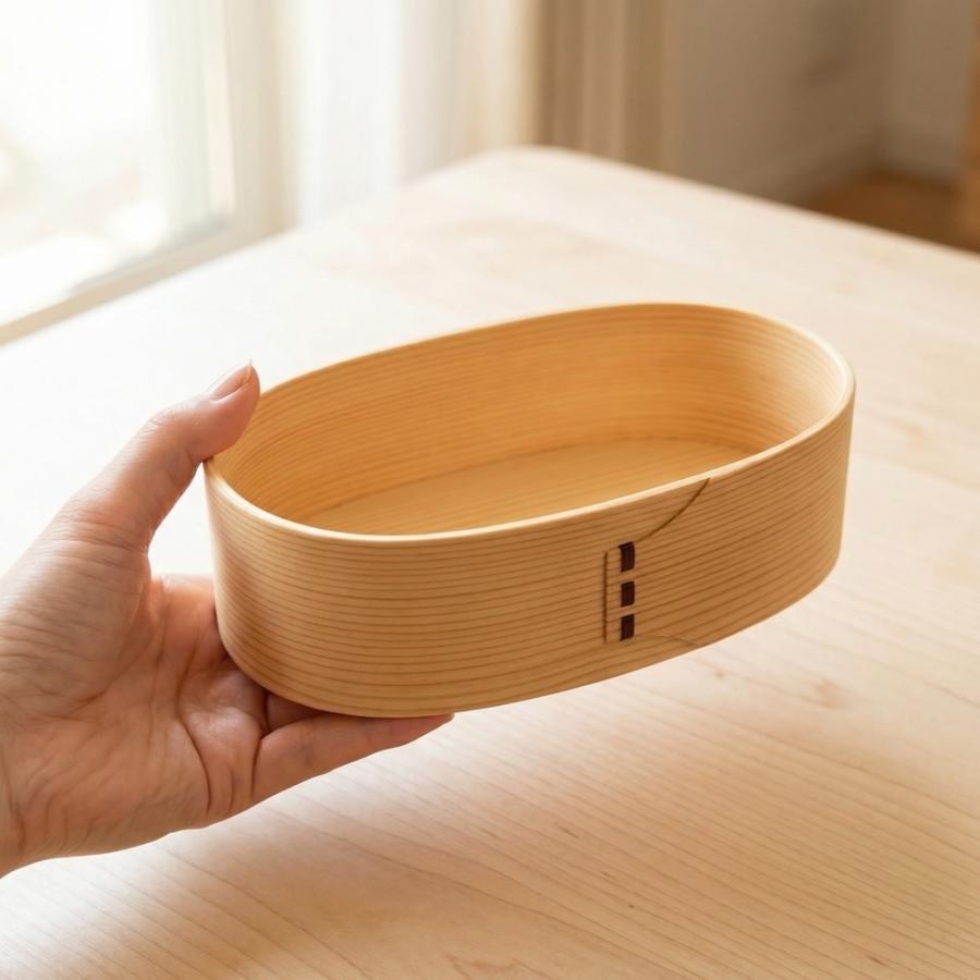 曲げわっぱ 弁当箱 匠 2段 ナチュラル バンド付 1030ml 入れ子式 木製