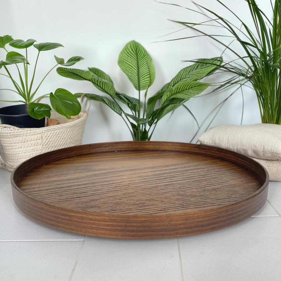 お盆 トレー 木製 丸盆 ブラウン 27cm おしゃれ 可愛い カフェ おぼん