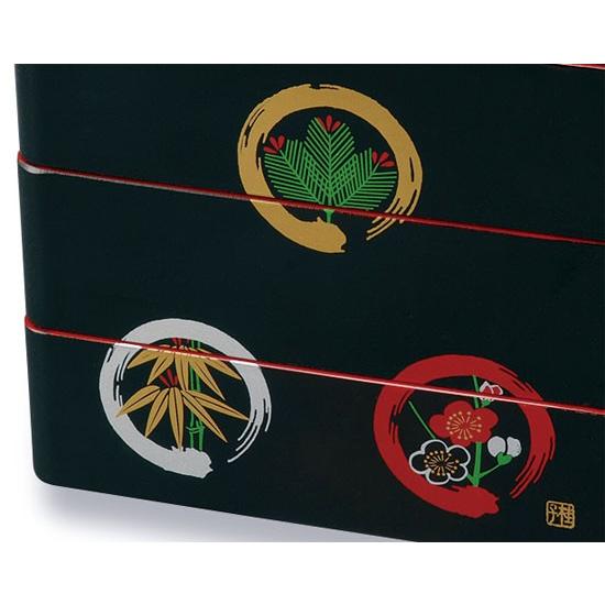 重箱 3段 黒 内朱 丸に松竹梅 21cm : 紀州器楽や Yahoo!店 - 通販