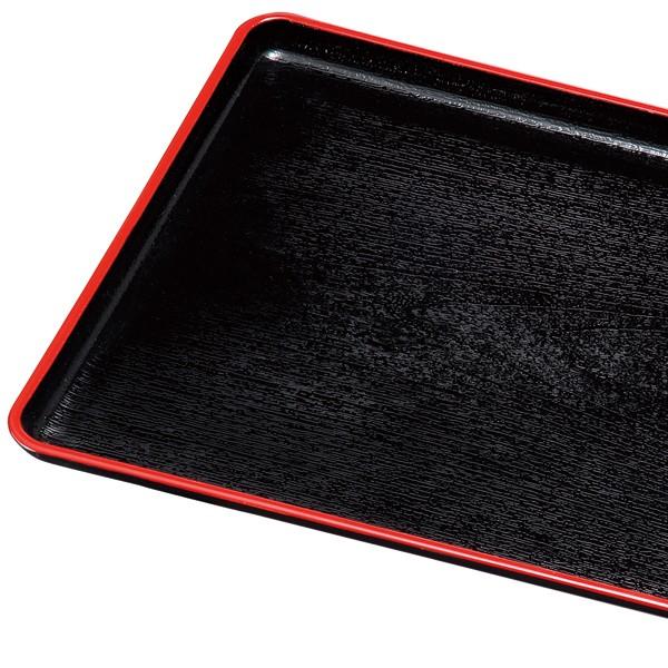 お盆 トレー 滑らない サービストレー 黒 渕朱 39cm 5枚セット カフェトレー ランチョンマット おしゃれ トレイ おぼん ランチョントレー お膳 和風 日本製_2