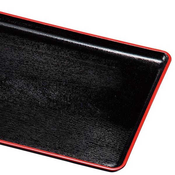 お盆 トレー 滑らない サービストレー 黒 渕朱 39cm 5枚セット カフェトレー ランチョンマット おしゃれ トレイ おぼん ランチョントレー お膳 和風 日本製_3